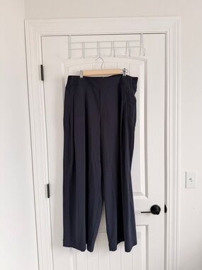 Athleta Navy Wide-Leg Trousers